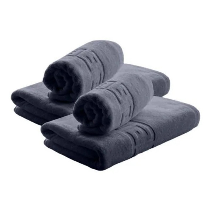 Комплект 4 кърпи 100 % памук, 500 гр/м², NufJoy®, много меки, OEKO TEX сертифицирани, 2 кърпи за баня 70x140 см и 2 кърпи за ръце 50x90 см, супер абсорбиращи, устойчиви на многократно пране, Сив