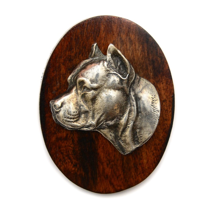 Брошка Art-Dog за изложби на кучета, с щипка за стартов номер, 5x7см, от дърво и посребрен метал