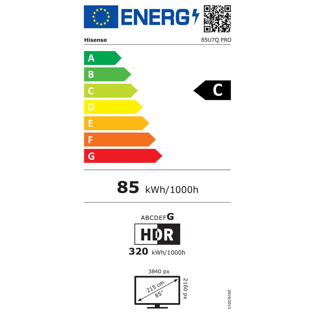 Televizor Smart 85" Hisense 4K Ultra HD LED HDR, Negru, 215.9 cm