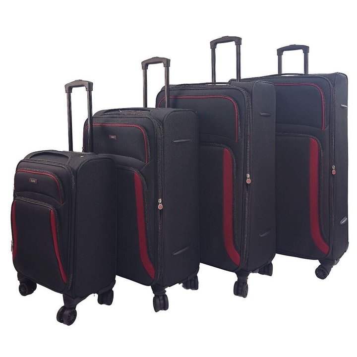 Set 4 trolere, 4 Dimensiuni, Bleumarin/Rosu