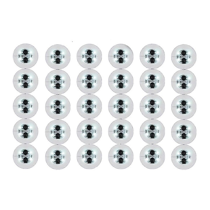 30 db fehér LED-es italtartó készlet, 6 cm