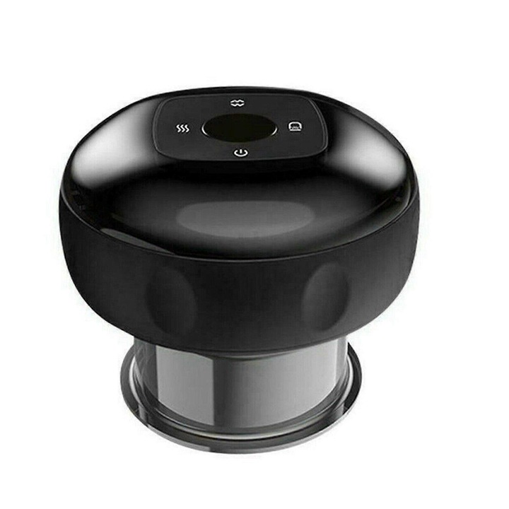 Masaj cu ventuze electric, 94x78mm, cu functii de incalzire si ecran LED