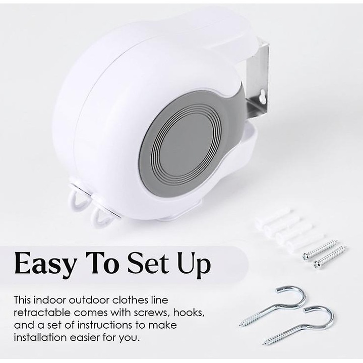 Sfoara retractabila pentru rufe, 26m, design compact, 20.3x16.3x10cm