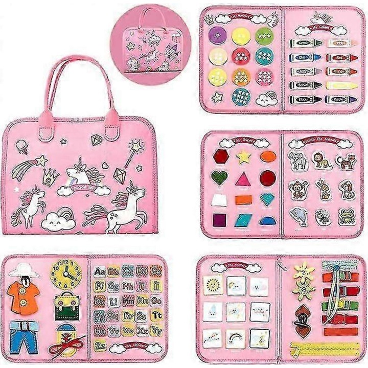 Tabla educativa din fetru, jocuri si jucarii educative, multicolor, 28x23x3cm