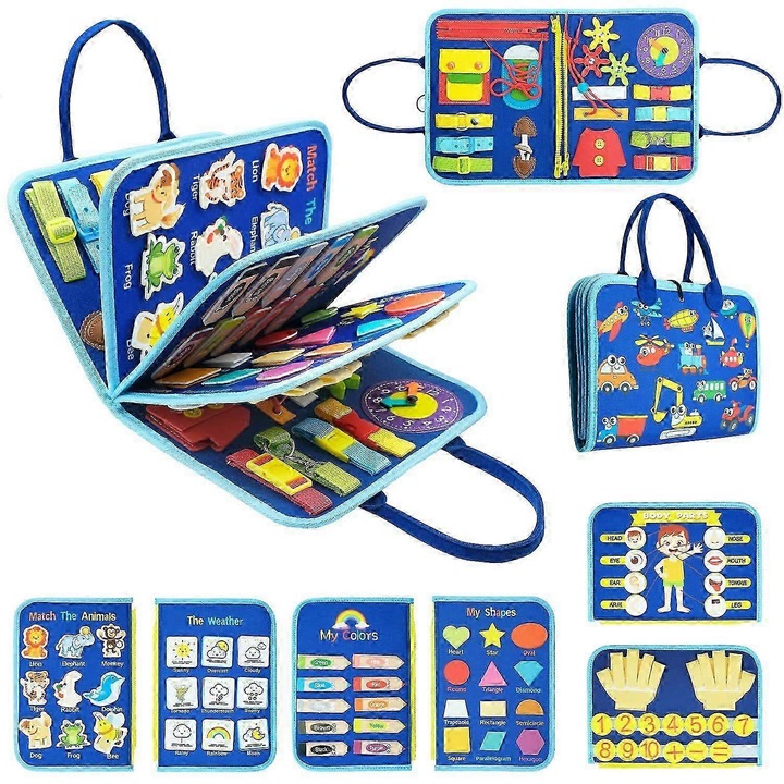 Tabla educativa din fetru, jocuri si jucarii educative, 28x23x3cm, multicolor