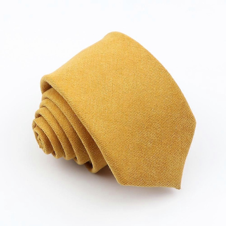 Cravata barbati, galben, 146x7cm