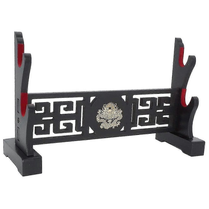 Suport pentru sabie din lemn, negru, cu accesorii de montaj, 15 inch+
