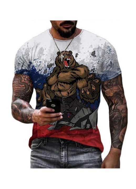 Férfi póló, rövid ujjú, kerek nyakú, 3XL INTL