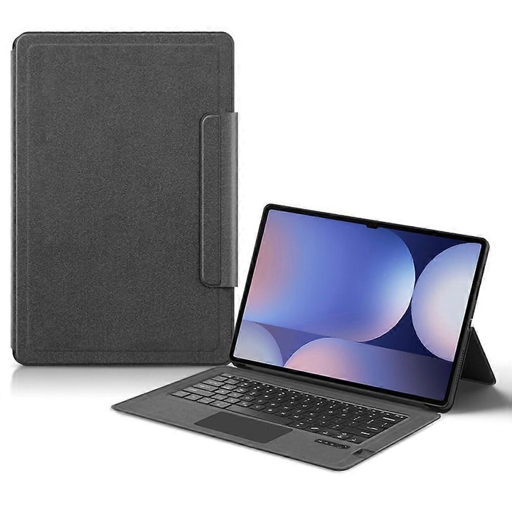 Husa tableta cu tastatura Bluetooth si touchpad pentru Galaxy Tab S10 Ultra, ajustabila, portabila, neagra