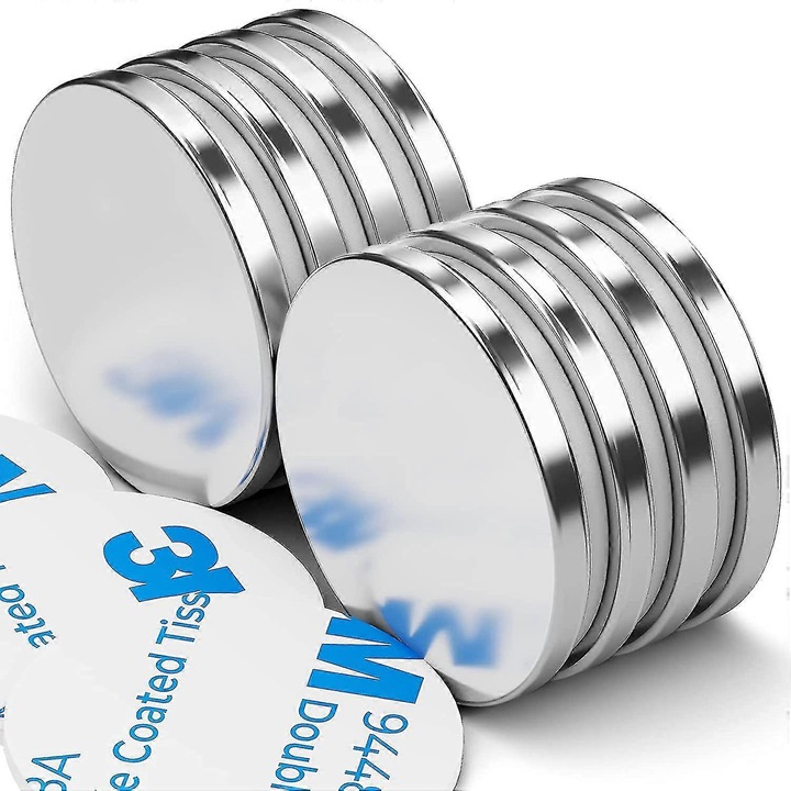 Set 10 bucati Magneti Disc Neodim 12x1.5mm, Acoperire rezistenta la coroziune