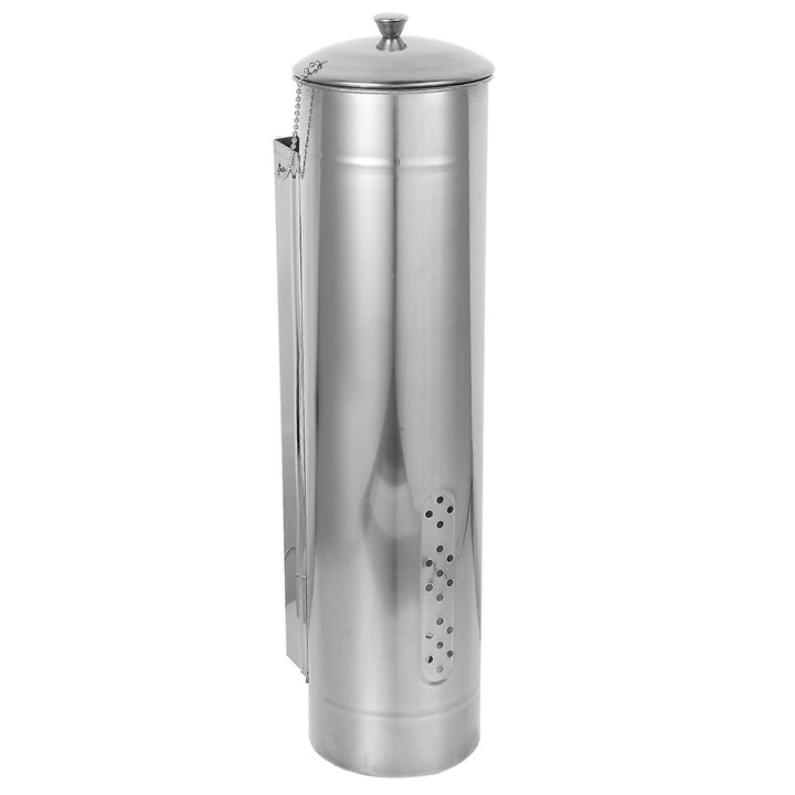 Dispenser de cupe din otel inoxidabil, design minimalist, argintiu, 35x8.5x8.5cm