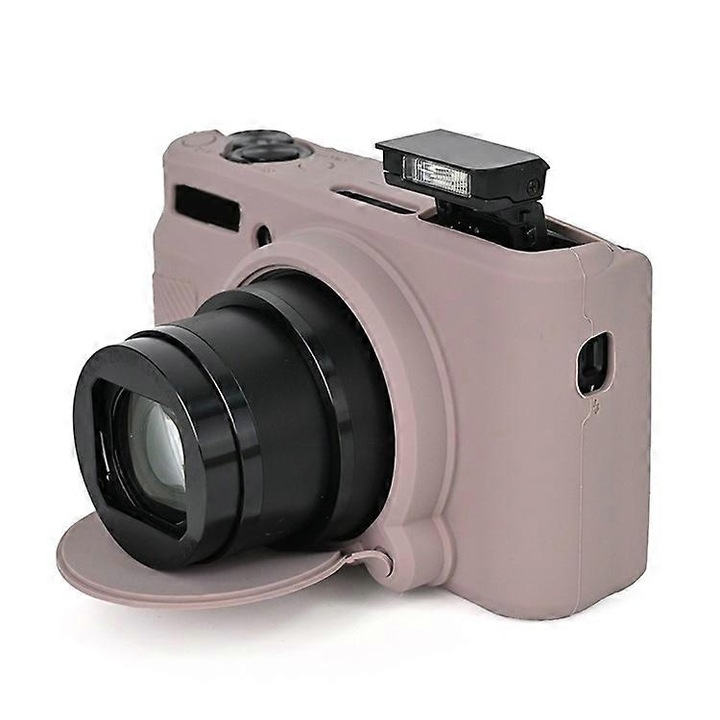 Husa de protectie din silicon pentru camera Canon SX740/SX730, gri, anti-soc, anti-alunecare