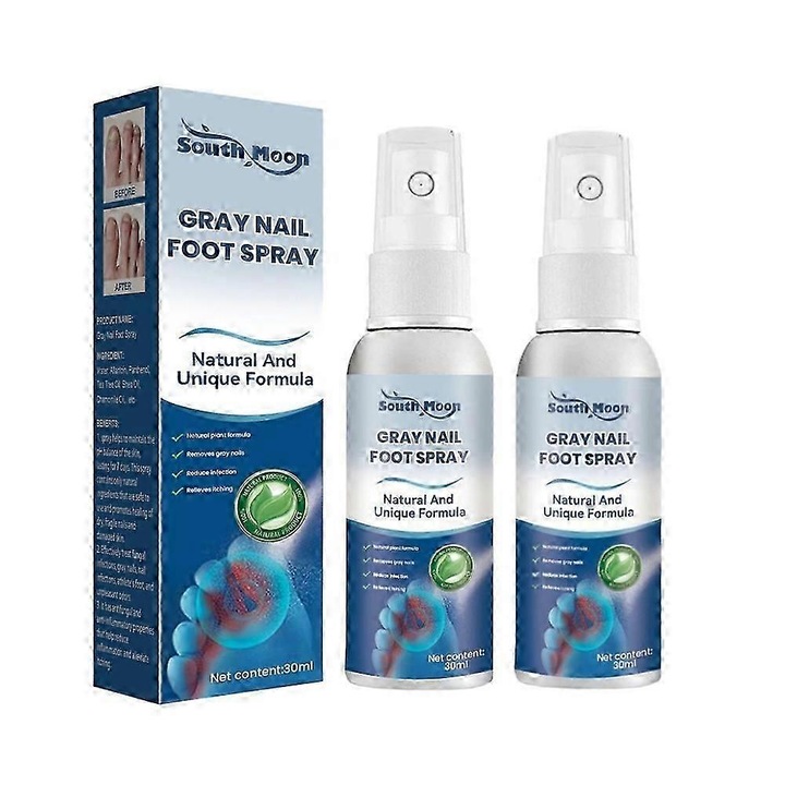 Spray reparare onicomicoza, South Moon, 30ml, tratamente antifungice, 11x3x3cm, set 2 bucati