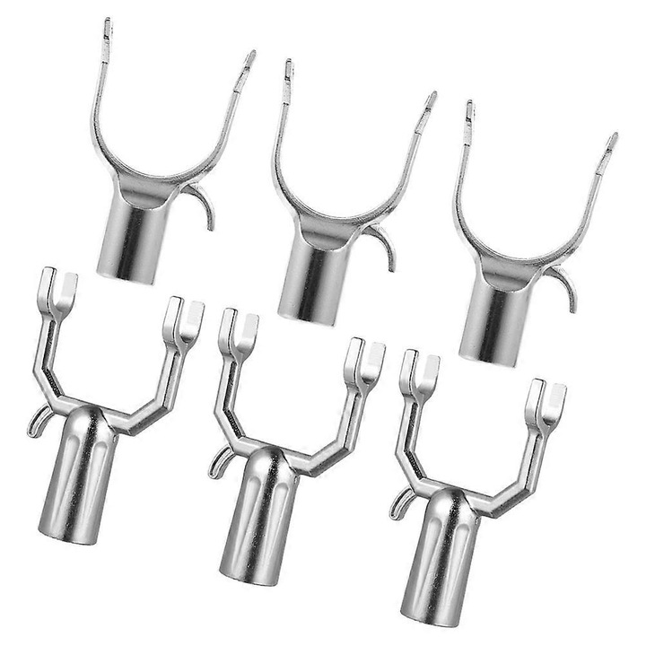 Suporturi metalice pentru ramuri de pom, 6 bucati, aluminiu, argintiu, 10x6x1.9cm