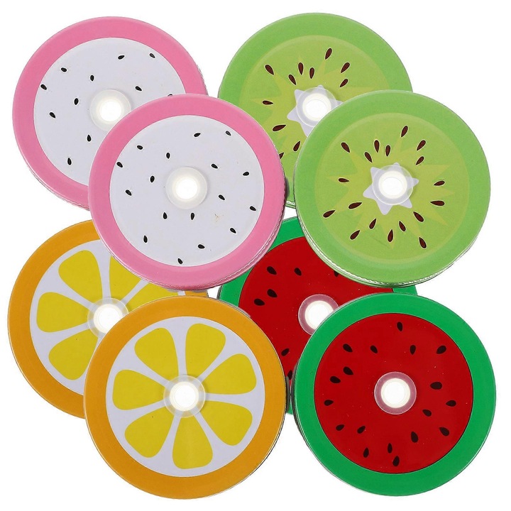 Capace borcan cu gaura pentru pai, set 8 buc, asortate, 7.00x7.00x1.50cm, tinplate