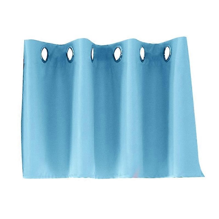 Poliészter függöny, 132x46cm, égkék színű, vasalat dekoráció