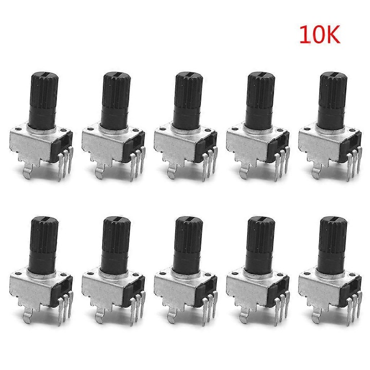 Set 10 Piese Potentiometru Vertical RV09 1K-100K, 12.5mm