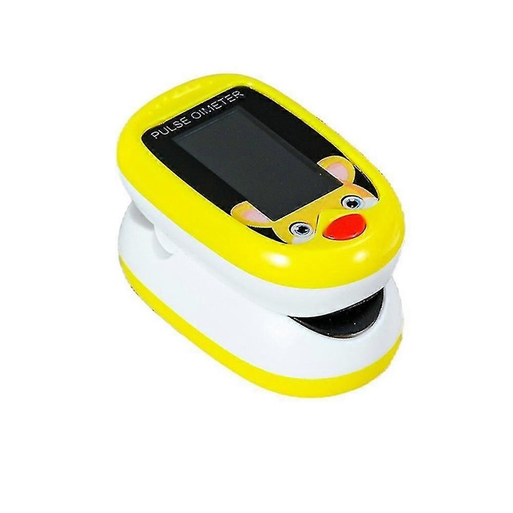 Pulsoximetru pentru copii, monitor SpO2 OLED, design portabil, galben
