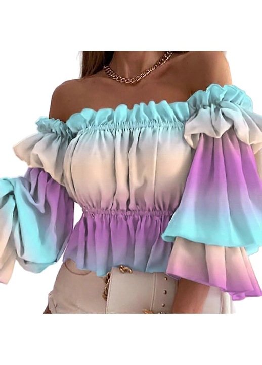 Bluza casual dama, poliester, Multicolor