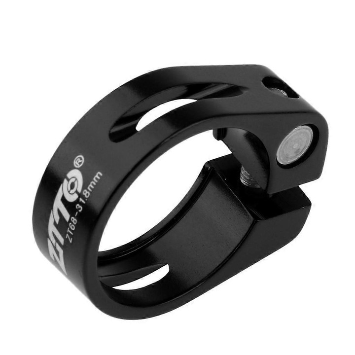 Kerékpár nyeregcső bilincs, alumínium, 34.9mm/31.8mm, fekete, könnyen felszerelhető