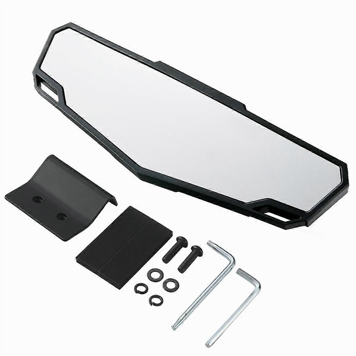 Oglinda retrovizoare convexa pentru UTV, 570 900 1000 Crew, Can Am 2015-2025, neagra, din plastic, 360° ajustabila