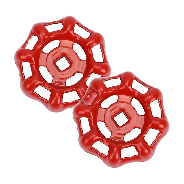Kültéri csapfogantyúk, 2 db-os készlet, öntöttvas, piros, 7x7mm