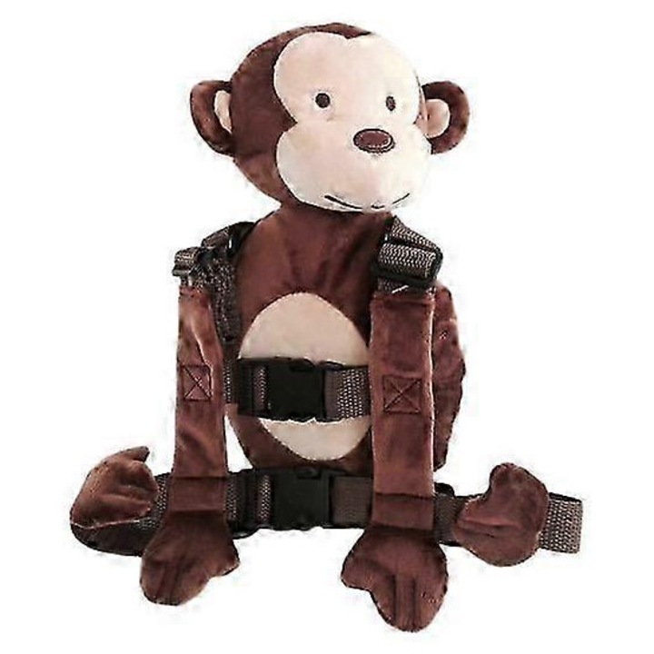 Ham de siguranta pentru copii cu rucsac, design maimuta, 20kg, 18 luni+