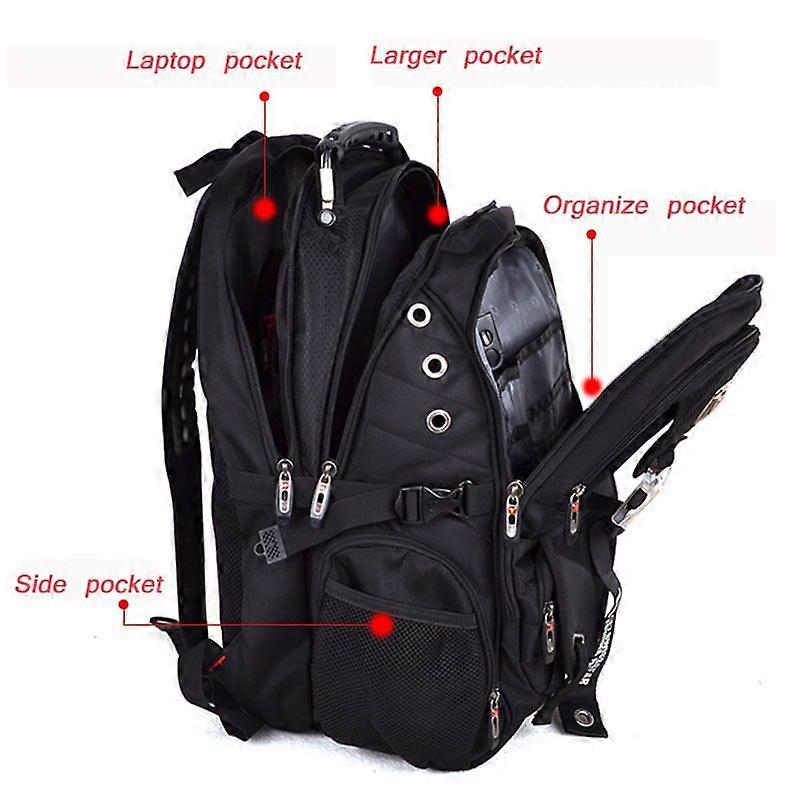 Rucsac laptop multifunctional Swi Style, 15-17 inch, 50x33x24cm, 54x33x24cm, impermeabil, rosu, set