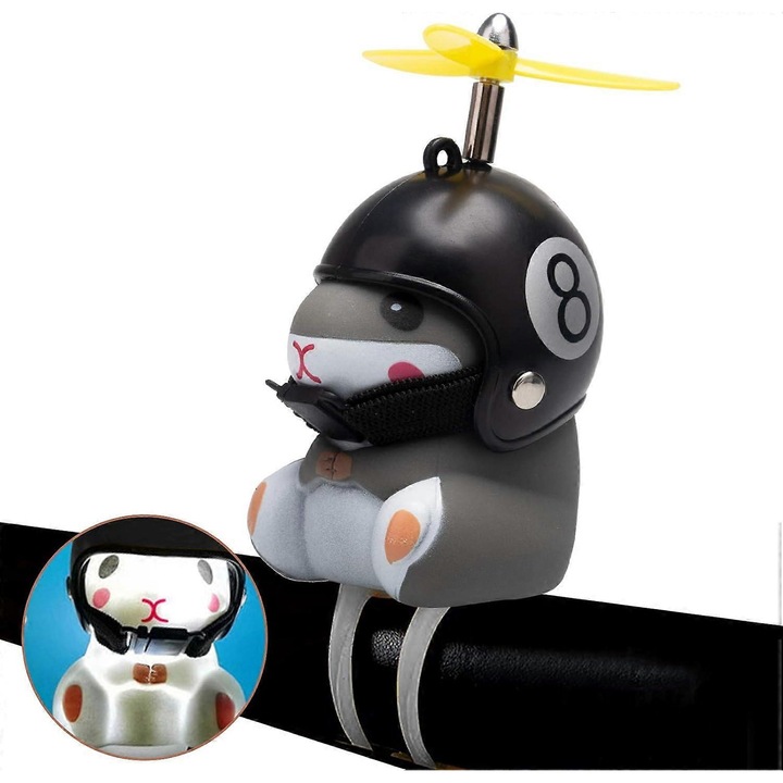 Sonerie bicicleta cu hamster, decorare tabla de bord, design cu elice, negru