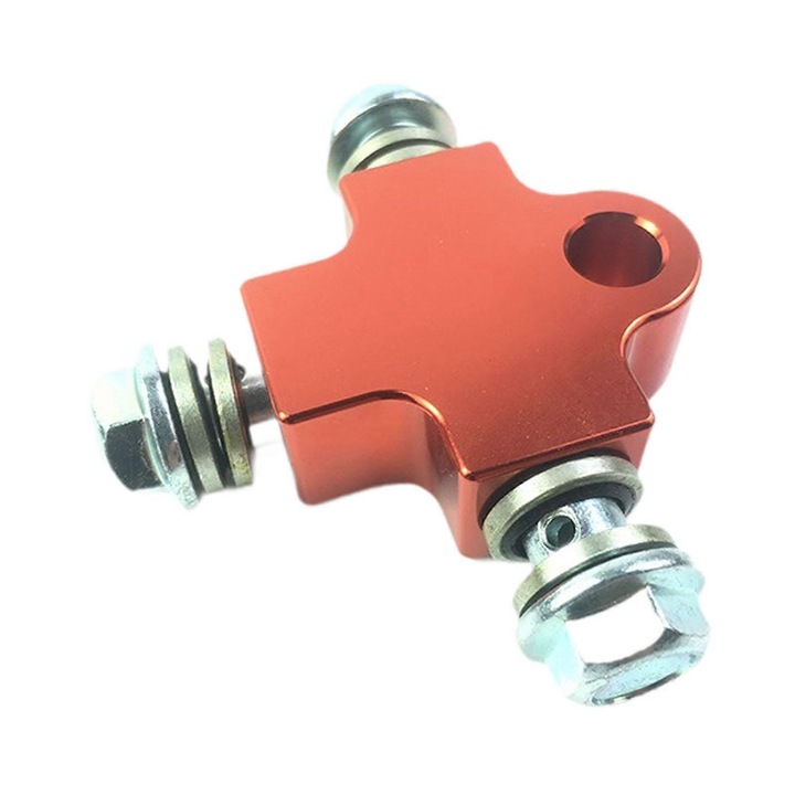 Set adaptor triplu pentru furtun de ulei de frana, 4.4cmx3.8cm, aluminiu, pentru motociclete, ATV, biciclete