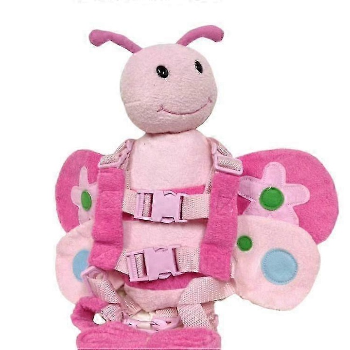 Ham de siguranta pentru copii cu rucsac, roz, albina, 20kg, ajustabil