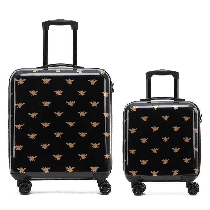 Troler Flight Knight Cabin 18", negru/aurie, rezistent la apa, cu manere telescopice
