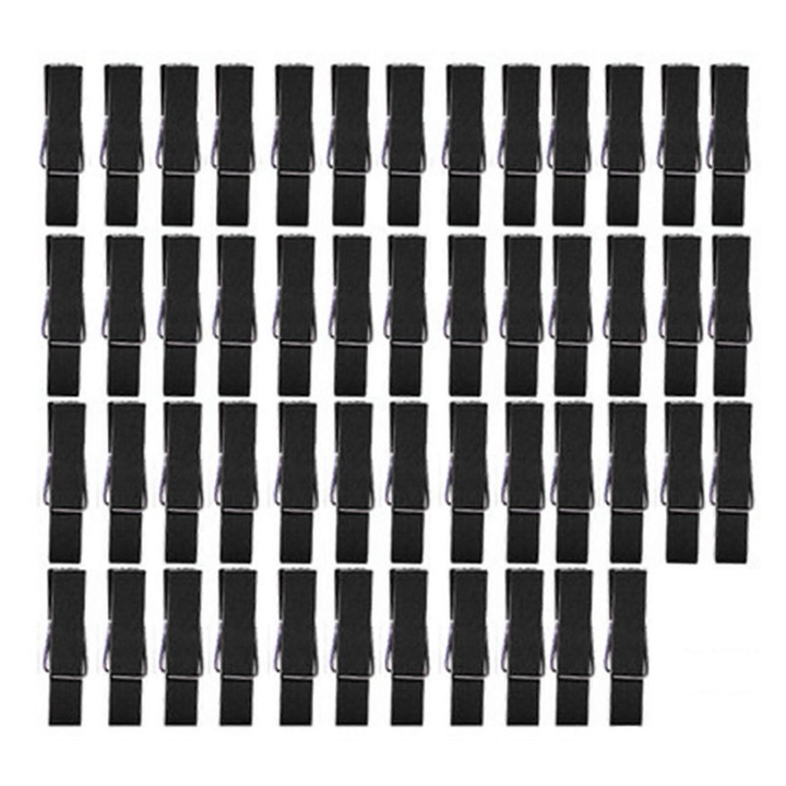 Set 50 cleme de rufe din lemn colorate, 3.5x0.7cm, multicolor