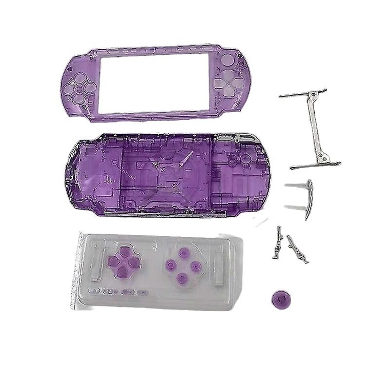 Carcasa completa de inlocuire PSP 3000, cu butoane, mov, cu logo