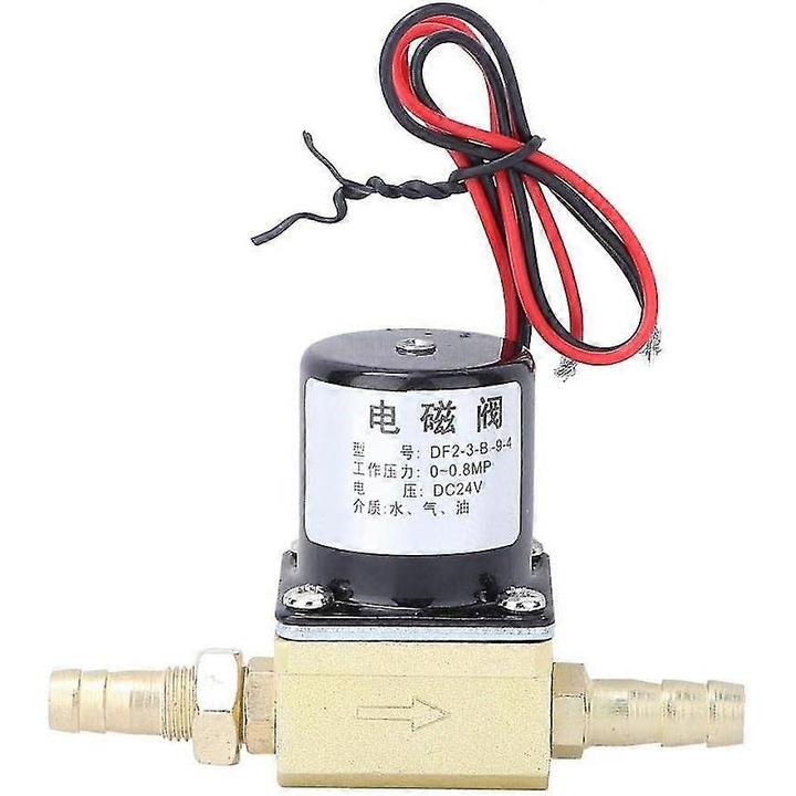 Electrovalva, 0~0.8mpa, G1/8', pentru aer, argon si CO2, DC24V, set 1 vana + 2 racorduri