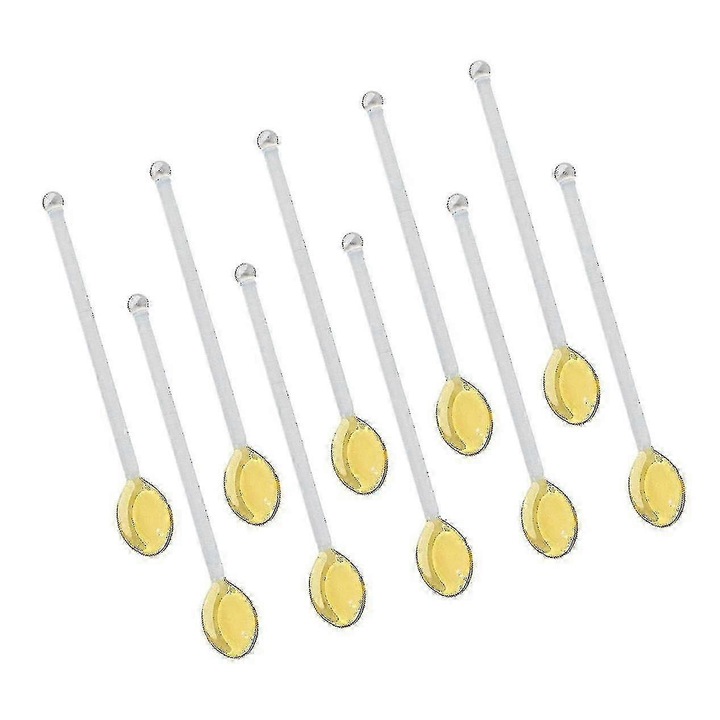 Set 10 Lingurite din Sticla pentru Amestecat, 13.5x2.4cm, Rezistente la Masina de Spalat Vase, Multicolor