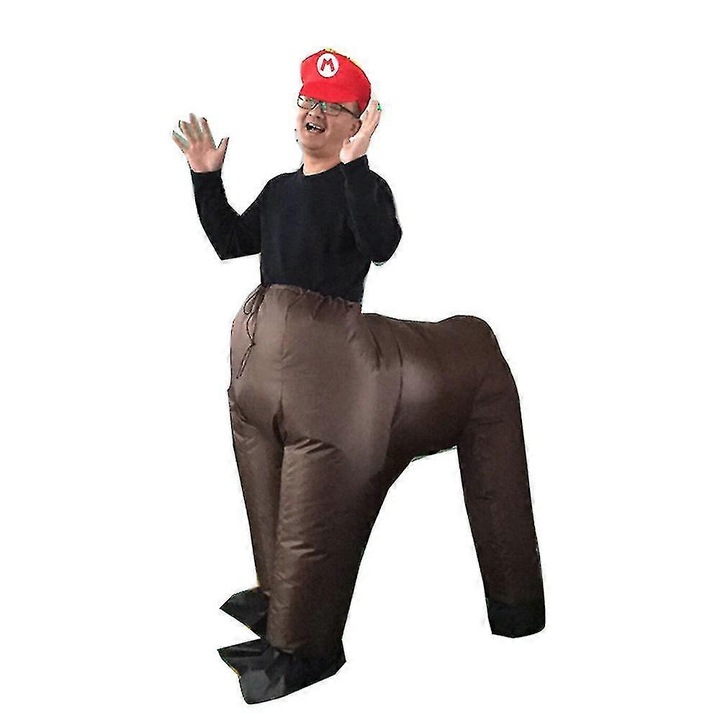 Costum inflatabil pentru adulti, dragon cu gat lung, polyester, multicolor, A1073x