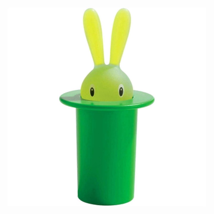 Suport pentru scobitori, design iepure, PVC, ABS, 7.5x7.5x15cm