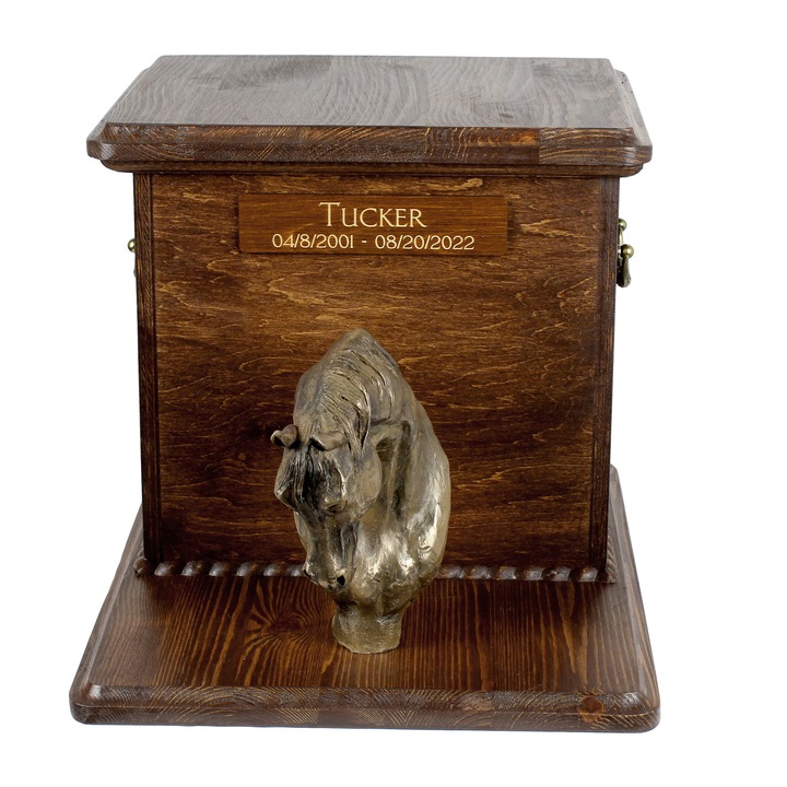 Urna pentru Art-dog de cal, personalizata, cu bust de cal, din lemn, 30x26x28cm, Art-Dog