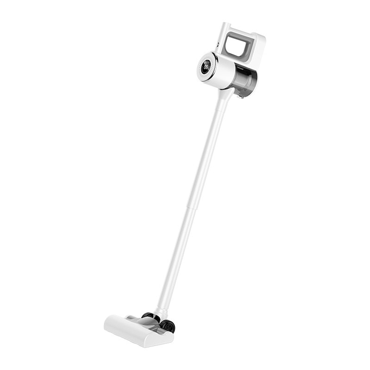 Aspirator, putere de aspirare 16kPa, 0, 5L praf si cenusa, 5 filtre, accesorii multifunctionale, baterie 8000mah, reducere zgomot bas, alb