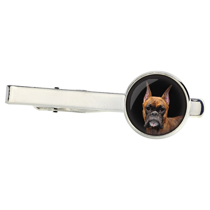 Személyre szabott nyakkendűtű, Art-Dog, ezüst fém, 16mm, 54mm