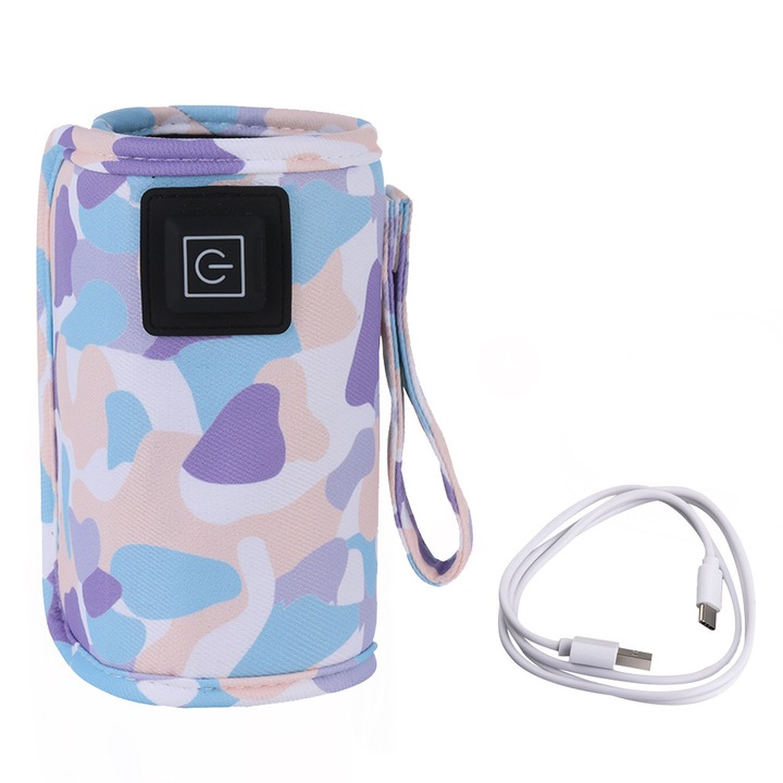 Incalzitor sticle lapte portabil, alb, 30x14.5cm, reglabil 3 trepte temperatura