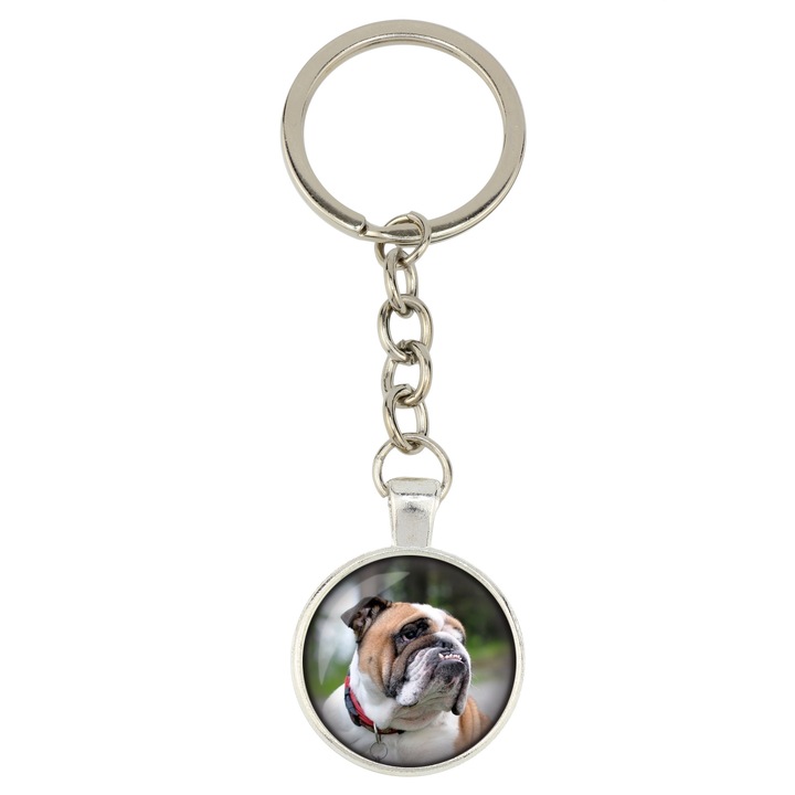 Breloc personalizat, Art-Dog, Bulldog englezesc, metalic, 10x2.5cm