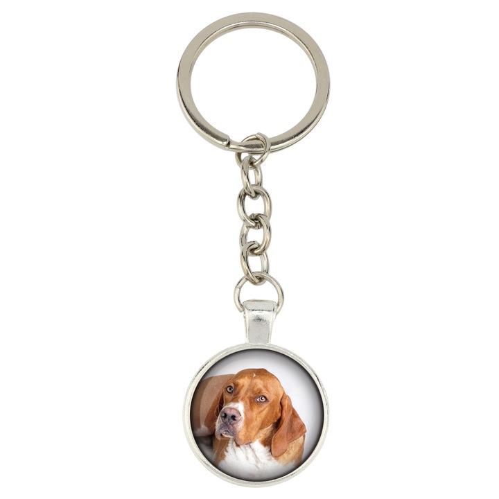 Személyre szabott Art-Dog kulcstartó, fém, 10cm, 25mm, ezüst