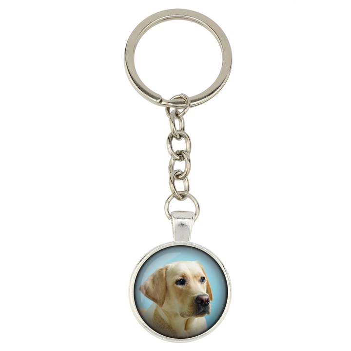 Személyre szabott kulcstartó, Art-Dog, Labrador Retriever I, ezüstszínű fém, 10x2.5cm