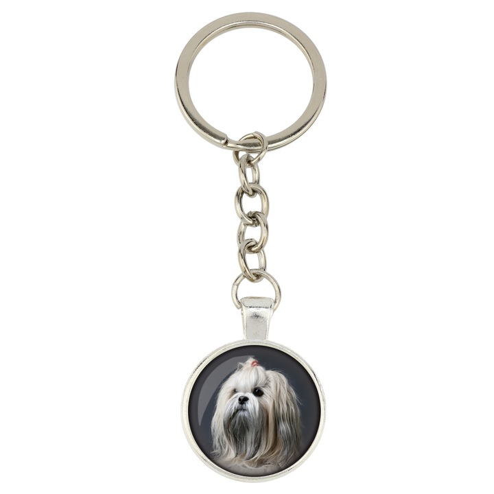 Személyre szabott kulcstartó, Art-Dog, 10cm, 25mm, ezüst színű fém, akril