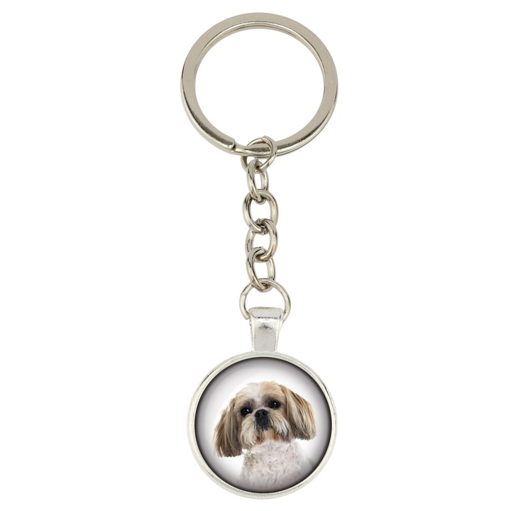 Személyre szabott kulcstartó, Art-Dog, ezüst színű fém, 10 cm, 25 mm