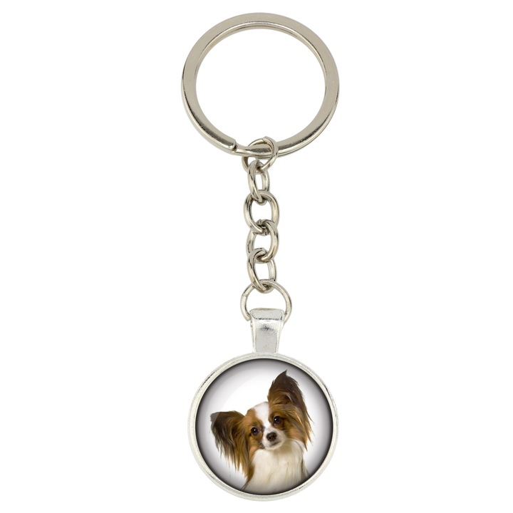 Személyre szabott kulcstartó, Art-Dog, ezüstszínű fém, 10cm, 25mm