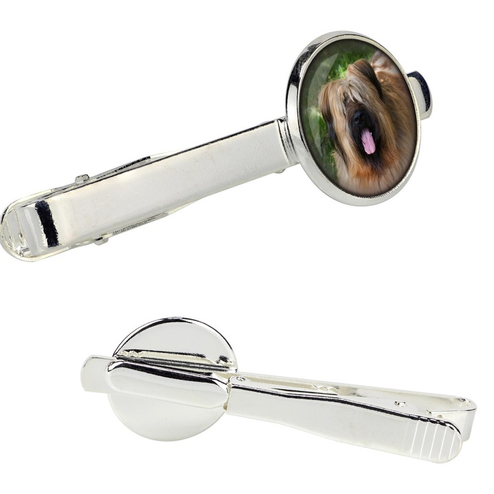 Személyre szabott nyakkendőtű kutya képével, Art-Dog, ezüst fém, 16mm x 54mm, díszdobozban