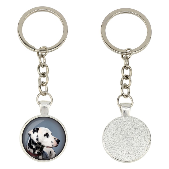 Kulcstartó személyre szabott fényképpel, Art-Dog, ezüst fém, 10x2.5cm, ajándékdobozban